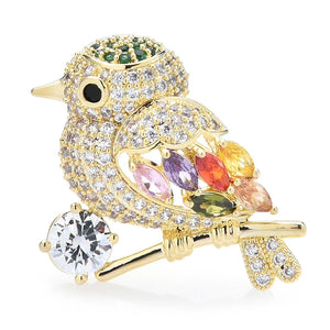 Multicolor Bird Brooches For Women Unisex Shining Bird Party Pin