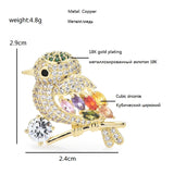 Multicolor Bird Brooches For Women Unisex Shining Bird Party Pin