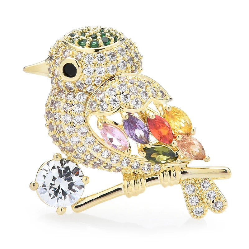 Multicolor Bird Brooches For Women Unisex Shining Bird Party Pin