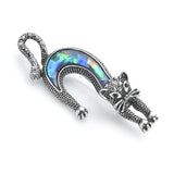 Natural Shell Cat Brooches Women Lovely Running Cat Animal Brooch Pins