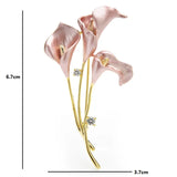 Enamel Lily Flower Brooches For Women 3-color Weddings Banquet