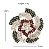 Rhinestone Windmill Flower Brooch Pin - Elegant Palace Party