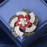 Rhinestone Windmill Flower Brooch Pin - Elegant Palace Party