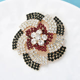 Rhinestone Windmill Flower Brooch Pin - Elegant Palace Party