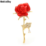 Soft Rose Flower Brooches Cubic Zirconia Charmig Flower Pin