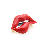 Red Lip Enamel Brooches Party Banquet Alloy Brooches Pins