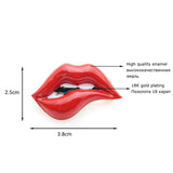 Red Lip Enamel Brooches Party Banquet Alloy Brooches Pins