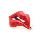 Red Lip Enamel Brooches Party Banquet Alloy Brooches Pins