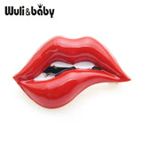 Red Lip Enamel Brooches Party Banquet Alloy Brooches Pins