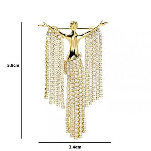 Rhinestone Lady Figure Brooches Beauty Girl Brooch Pins