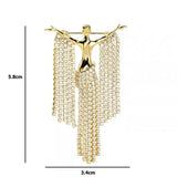 Rhinestone Lady Figure Brooches Beauty Girl Brooch Pins