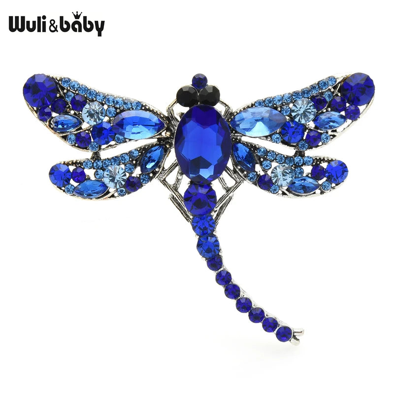 Crystal Dragonfly Brooches 6-color Beauty Insects Pins