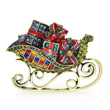 Vintage Rhinestone Christmas Brooch Pin for Women Men