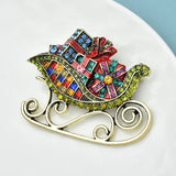 Vintage Rhinestone Christmas Brooch Pin for Women Men