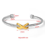 Twisted Cable Wire Bracelets Vintage Cross Bangles Women Cuff Bracelets