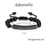 Natural Beads Stainless Steel Cremation Bracelet for Ashes