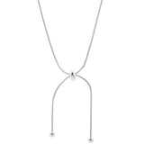 ZFSILVER S925 Sterling Silver Snake Chain Adjustable Necklace for Women