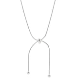 ZFSILVER S925 Sterling Silver Snake Chain Adjustable Necklace for Women