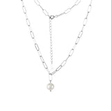 ZFSILVER S925 Sterling Silver Oval Baroque Necklace For Women