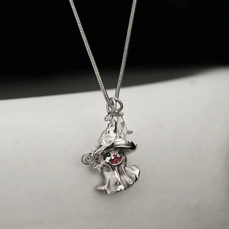 925 Silver Ghost Necklace Charm Jewelry for Women