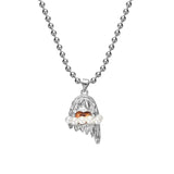 925 Silver Zircon Heart Ghost Necklace For Women Wedding Party