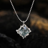 925 Sterling Silver Fold Necklace For Women Wedding Chram Jewelry