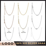 Sterling Silver S925 Nude Chain with Logo, Festive Pendant Matching for Girls