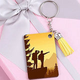 X4YA 80 Pcs Sublimation Blank Keychain Tassel Key Ring for Diy Art Craft