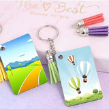 X4YA 80 Pcs Sublimation Blank Keychain Tassel Key Ring for Diy Art Craft