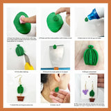 18Pcs Plant Cactus Cutter Flower Pot Pendant Maker DIY Earring Molds