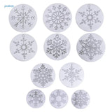 11 Pcs Snowflake Pendants Ornaments Epoxy Resin Mold DIY Crafts Silicone Mould