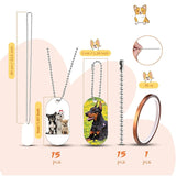 X7YA 31Pcs Dog Tag with Adjustable Strap Blank Sublimation Stamping Tag Metal