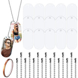 X7YA 31Pcs Dog Tag with Adjustable Strap Blank Sublimation Stamping Tag Metal