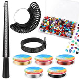X7YA 400 Colorful Crystal Beads Rings Set Wedding Art Crafts