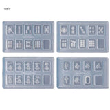 4PCS Mini Chinese Mahjong Resin Mold Silicone Nail Mould Silicone Molds