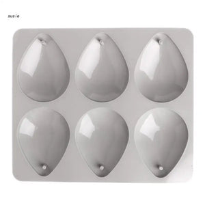 6-Cavity Waterdrops Soap Aromatherapy Wax Candle Silicone Mold