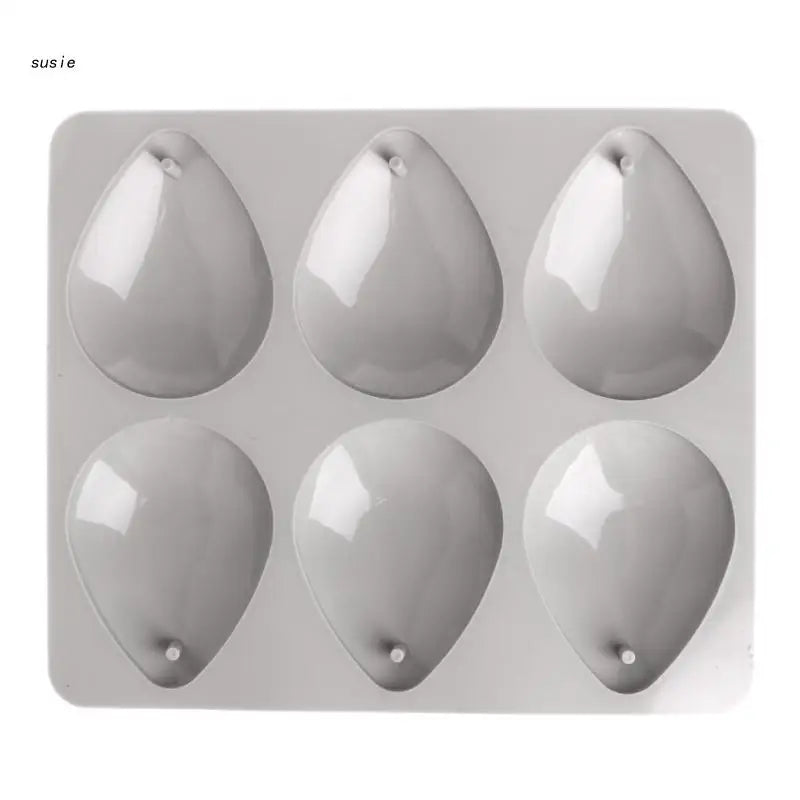 6-Cavity Waterdrops Soap Aromatherapy Wax Candle Silicone Mold