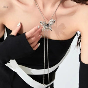 X7YA Adjustable Chain Zircon Insect Choker for Women