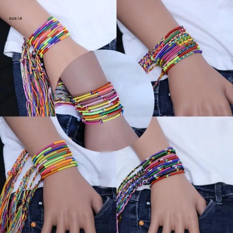 Cotton Rope Bracelets Multicolor Friendship Jewelry