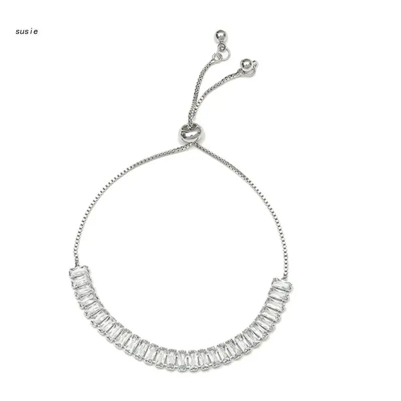 European American Crystal Bracelet Zircon Adjustable Hand Jewelry