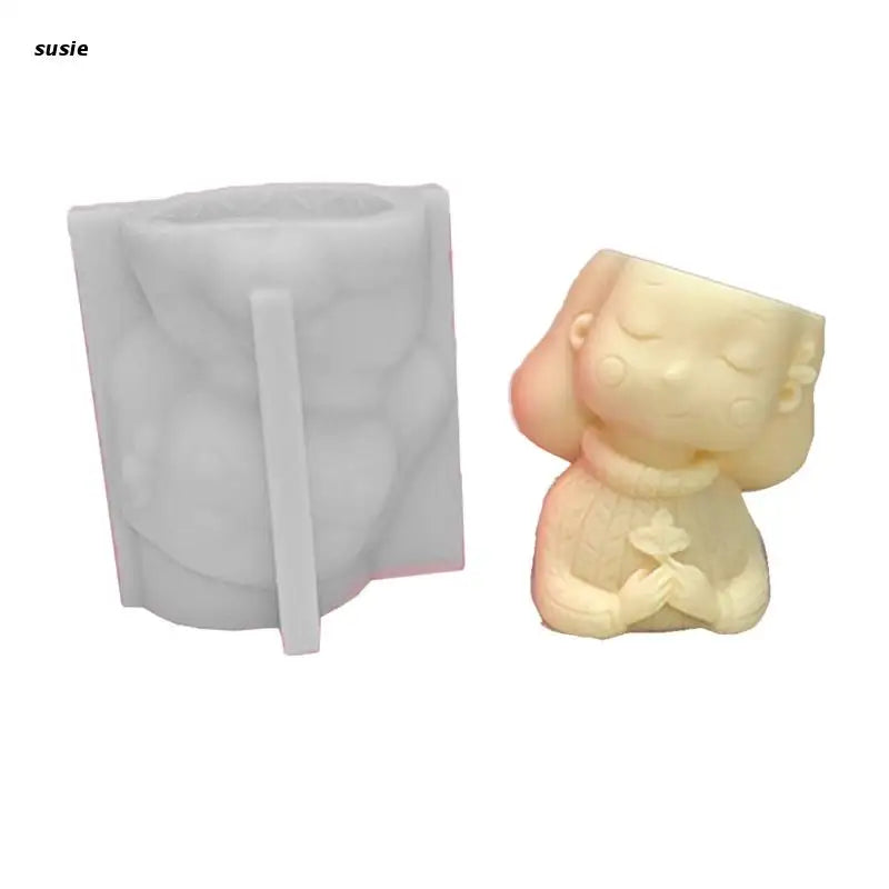Geometric Girl Silicone Resin Mold for Succulent Pot
