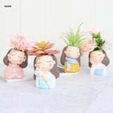 Geometric Girl Silicone Resin Mold for Succulent Pot