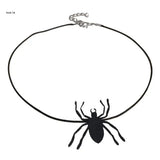 Punk Bat Charm Necklace Halloween Spiders Pendant Witch Hat Choker