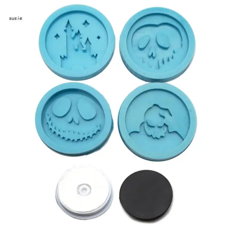 X7YA Silicone Mold Halloween Circle Phone Holder Resin Epoxy Casting