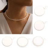 X7YA Women Vintage Pearl Necklace Party Necklace Chain Retro Accessories