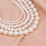 X7YA Women Vintage Pearl Necklace Party Necklace Chain Retro Accessories