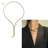 X7YA Zipper Choker Necklace Thick Clavicle Chain Collar