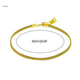 X7YA Zipper Choker Necklace Thick Clavicle Chain Collar