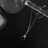 925 Silver Heart with Crown Pendant Necklace Vintage Jewelry Women Birthday
