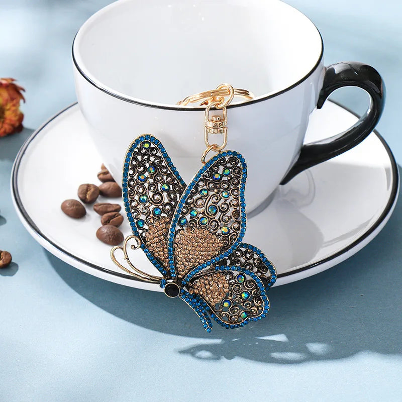 Rhinestone Butterfly Key Chain